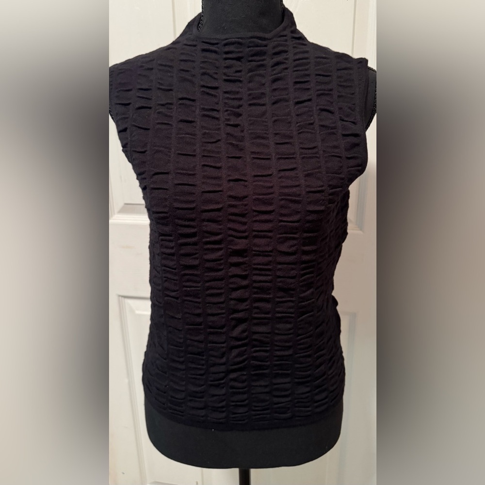 Fancy, textured, black tank top​